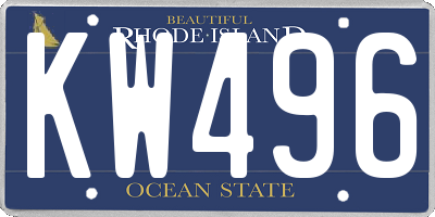 RI license plate KW496