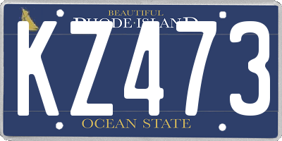 RI license plate KZ473