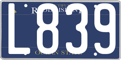 RI license plate L839