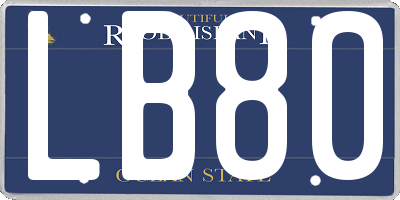 RI license plate LB80