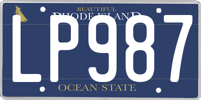 RI license plate LP987