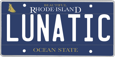 RI license plate LUNATIC