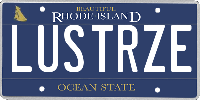 RI license plate LUSTRZE