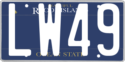 RI license plate LW49