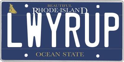 RI license plate LWYRUP