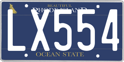 RI license plate LX554