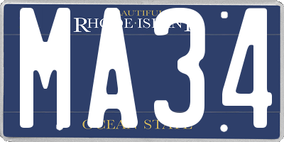 RI license plate MA34