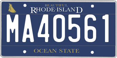 RI license plate MA40561