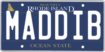 RI license plate MADDIB