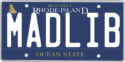 RI license plate MADLIB