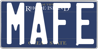 RI license plate MAFE