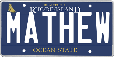 RI license plate MATHEW