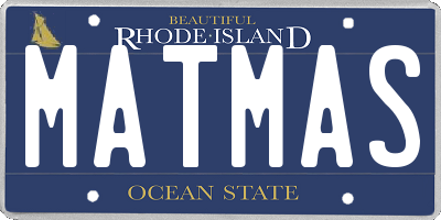 RI license plate MATMAS