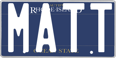 RI license plate MATT