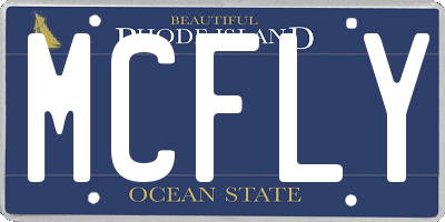 RI license plate MCFLY