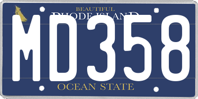 RI license plate MD358