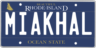 RI license plate MIAKHAL