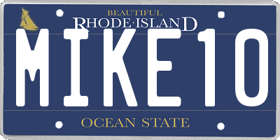 RI license plate MIKE10