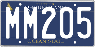 RI license plate MM205