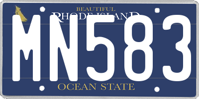 RI license plate MN583