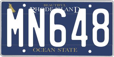 RI license plate MN648