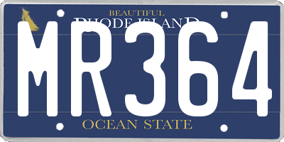 RI license plate MR364