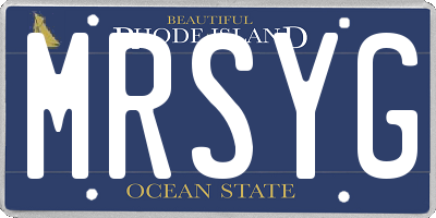 RI license plate MRSYG