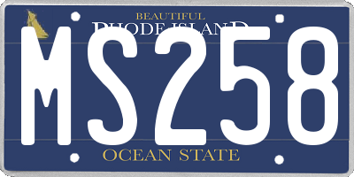 RI license plate MS258