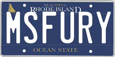 RI license plate MSFURY