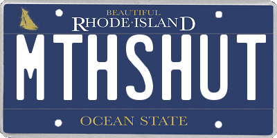 RI license plate MTHSHUT