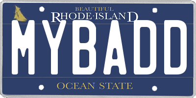 RI license plate MYBADD