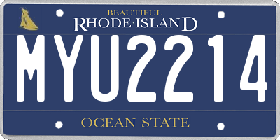 RI license plate MYU2214