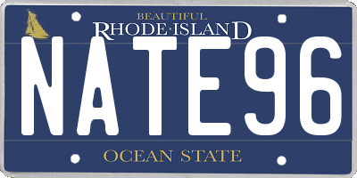 RI license plate NATE96