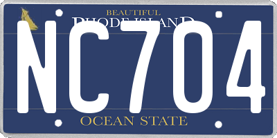 RI license plate NC704