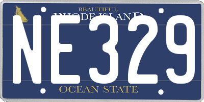 RI license plate NE329