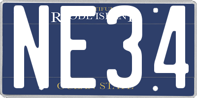 RI license plate NE34