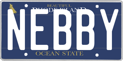 RI license plate NEBBY