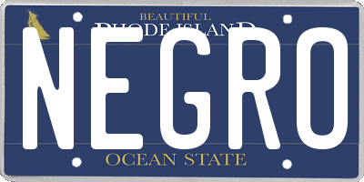 RI license plate NEGRO