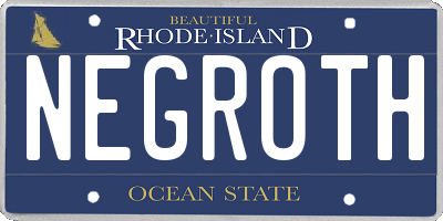 RI license plate NEGROTH