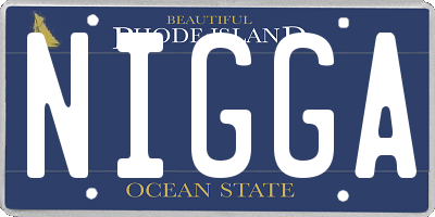 RI license plate NIGGA