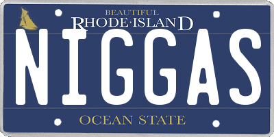 RI license plate NIGGAS
