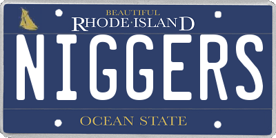 RI license plate NIGGERS