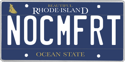 RI license plate NOCMFRT