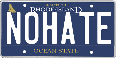 RI license plate NOHATE