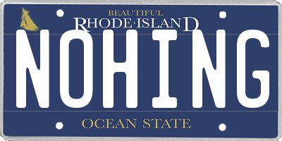 RI license plate NOHING