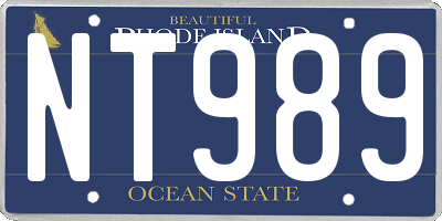 RI license plate NT989