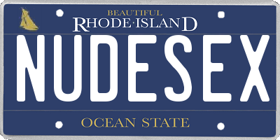 RI license plate NUDESEX