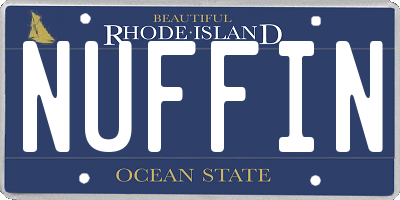 RI license plate NUFFIN