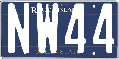 RI license plate NW44