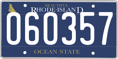RI license plate O6O357